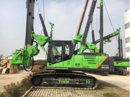 Çap 1300 / 1500mm Hidrolik Kazık Rig Tysim KR125A Kil Jeolojisi Delik Süresi 40 dakika
